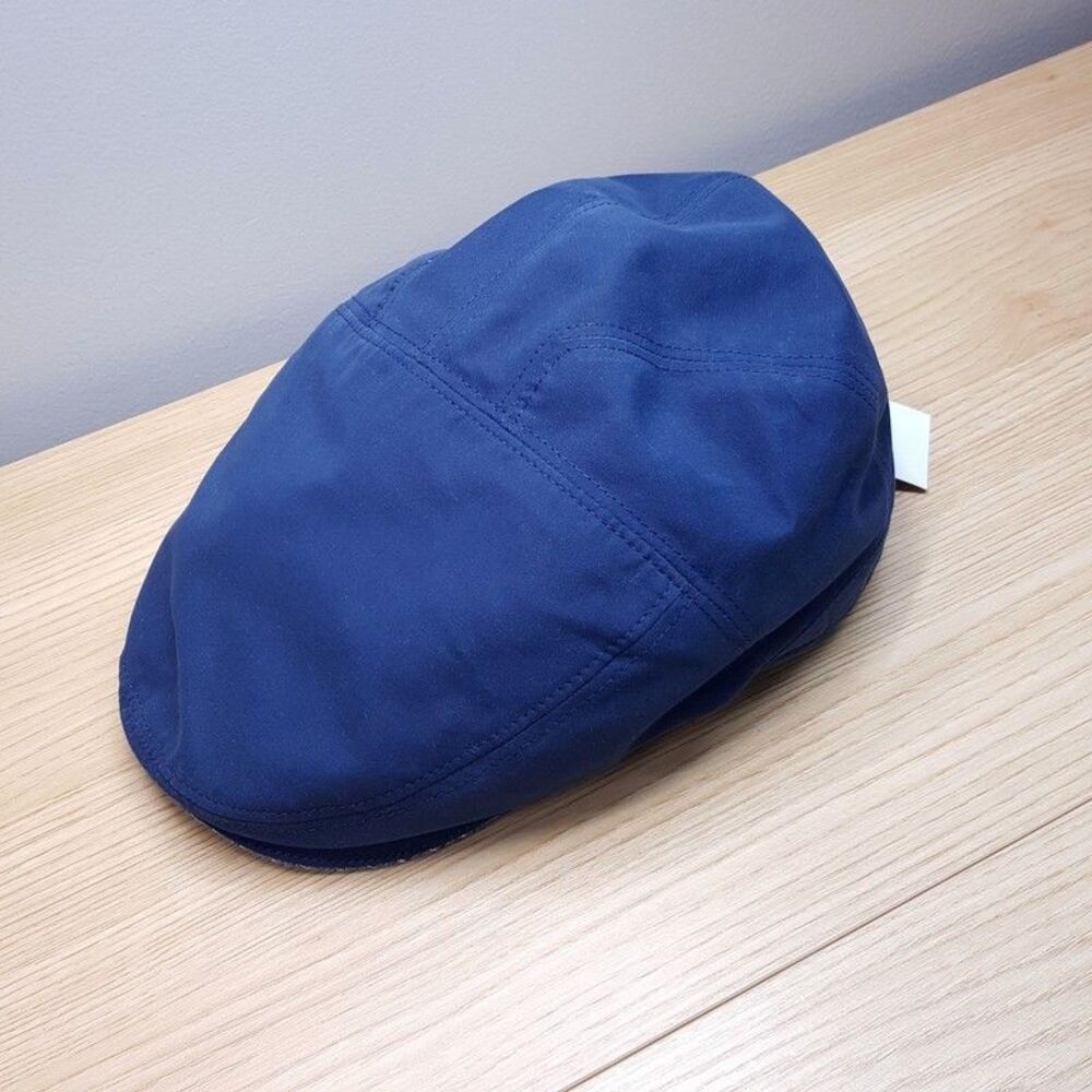 SCALA Newsboy Hat Mens Medium Blue Cotton Blend Flat Cap Packable